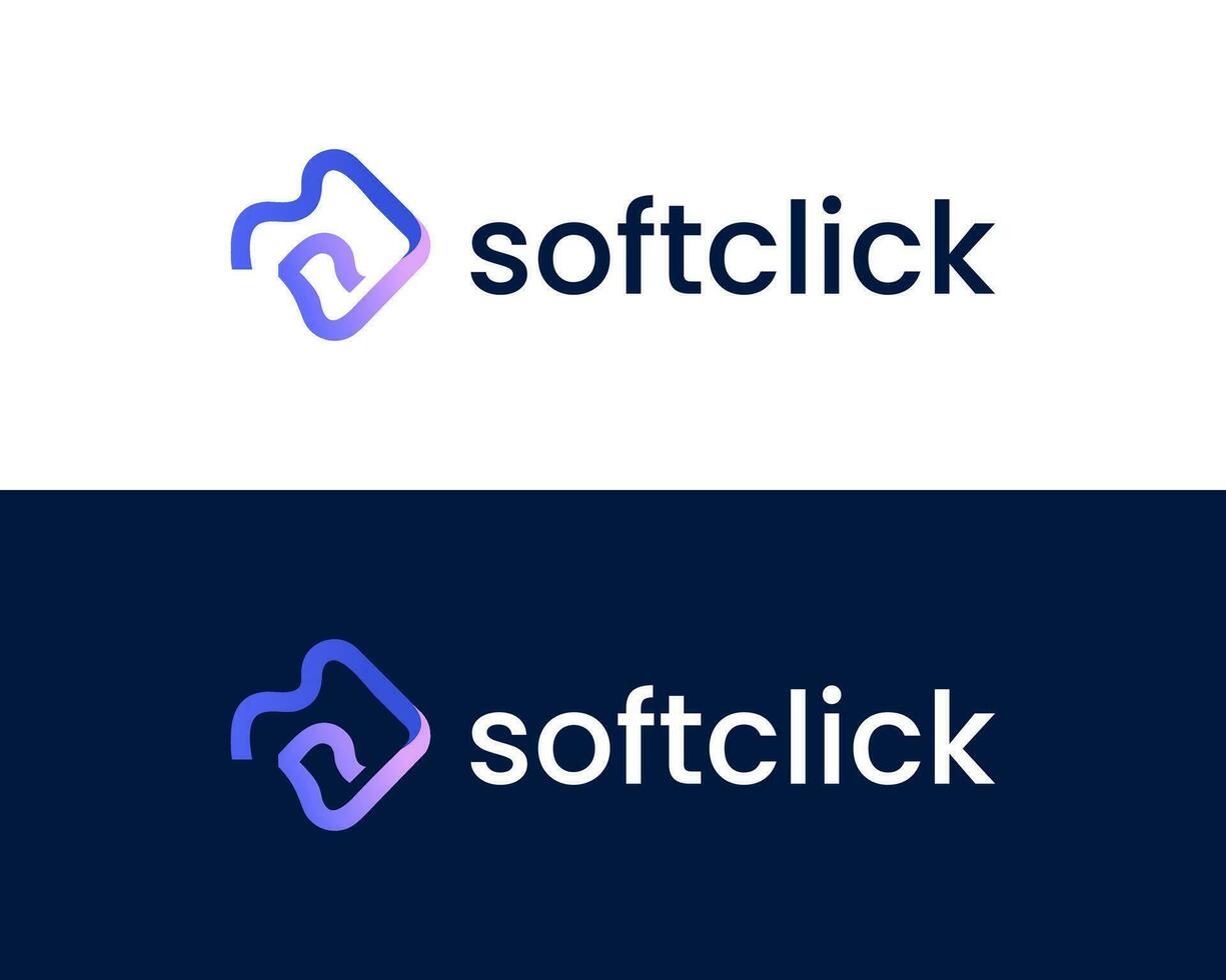 Letter s with click icon logo design vector