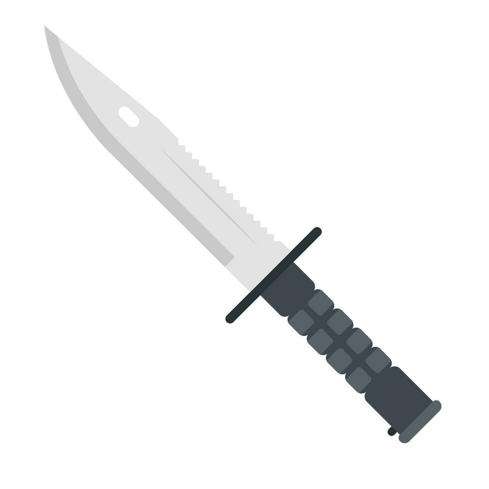 Survival Knife Flat Illustration. Clean Icon Design Element on Isolated White Background vector