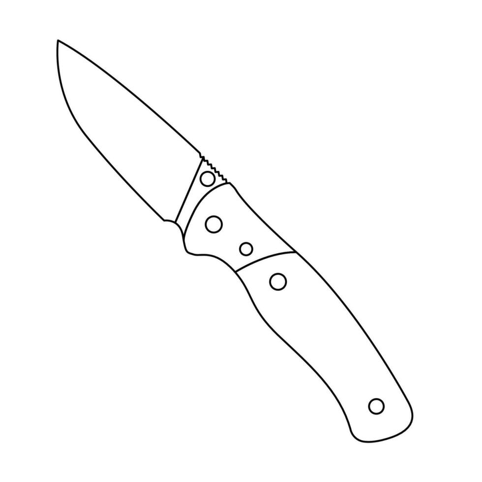 Survival Knife Outline Icon Illustration on White Background vector