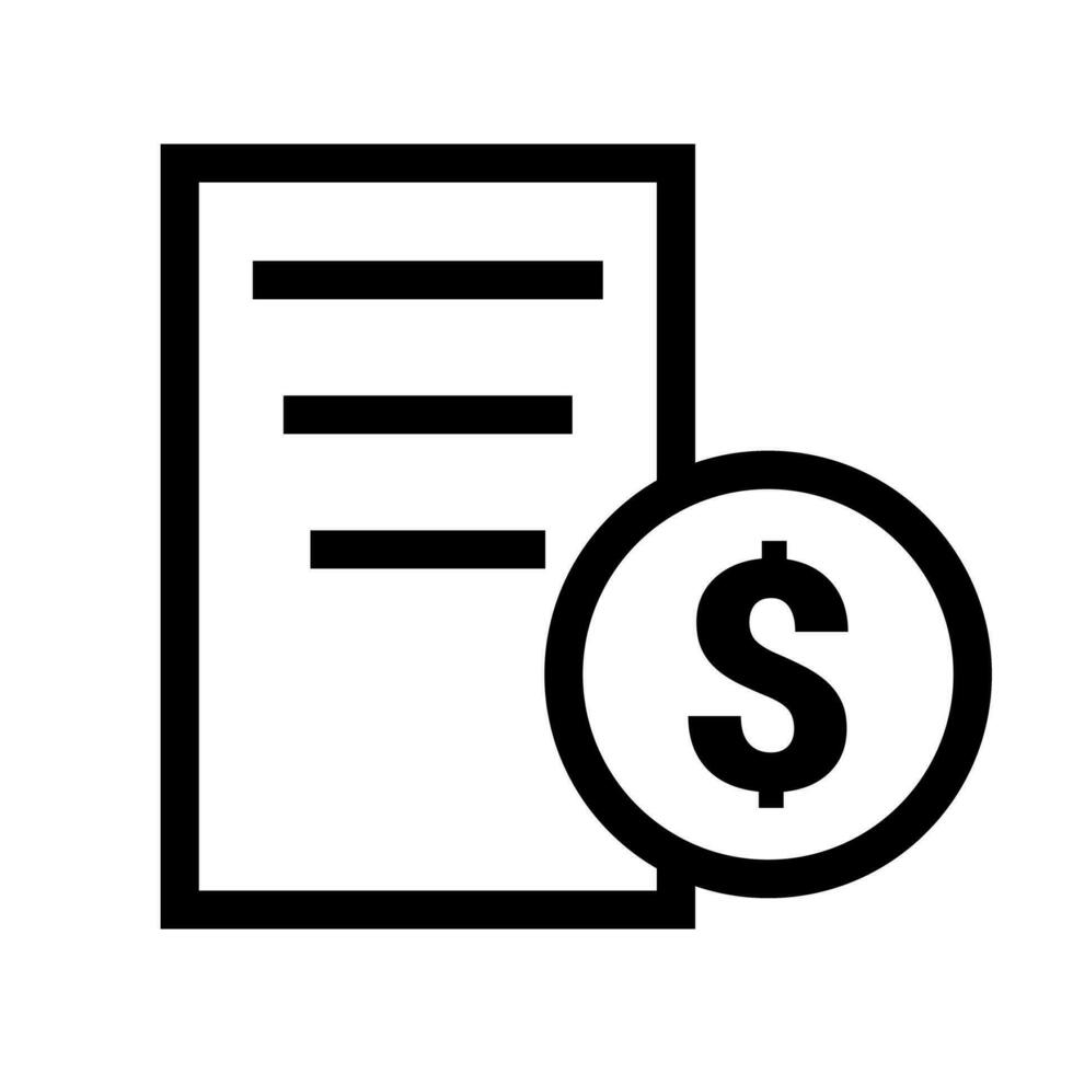 Note and dollar coin icon. Vector. vector