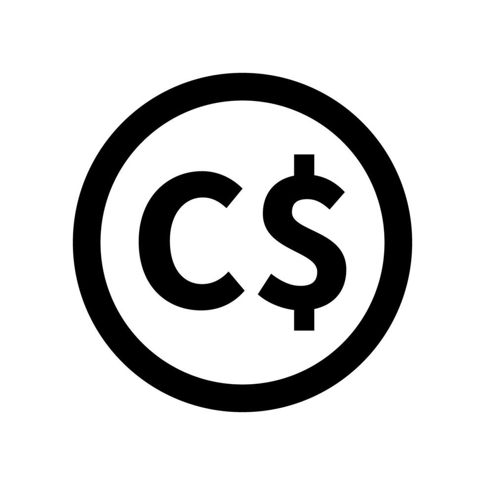 Simple Canadian dollar icon. Canadian currency. Vector. vector