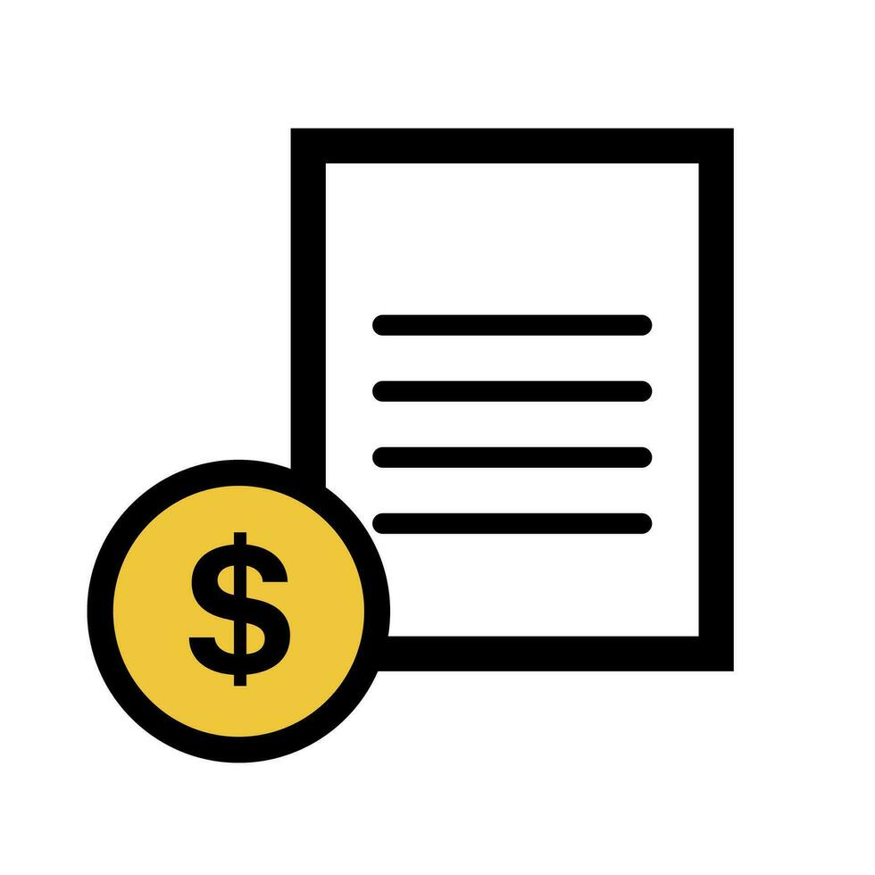 Dollar currency and document icons. Vectors. vector