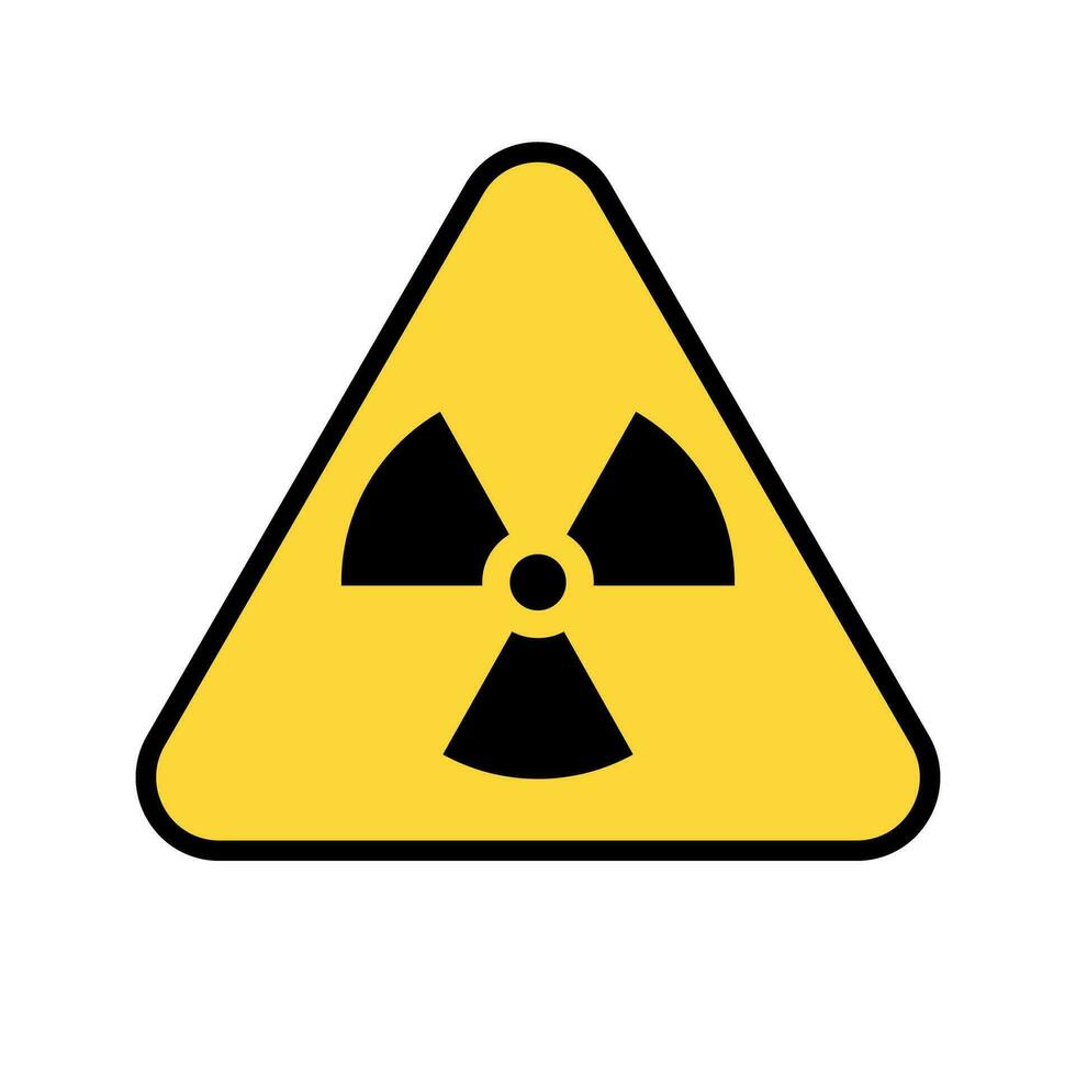 Triangular radioactive sign. Nuclear hazard symbol. Nuclear energy. Vector. vector