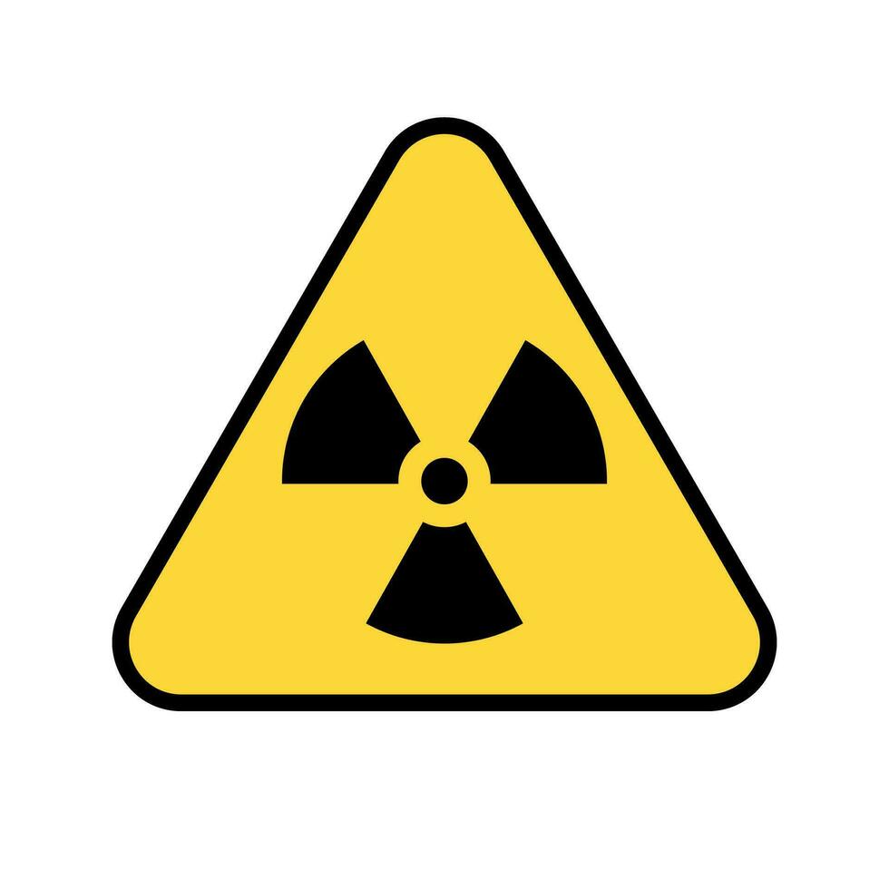 Triangular radioactive sign. Nuclear hazard symbol. Nuclear energy. Vector. vector