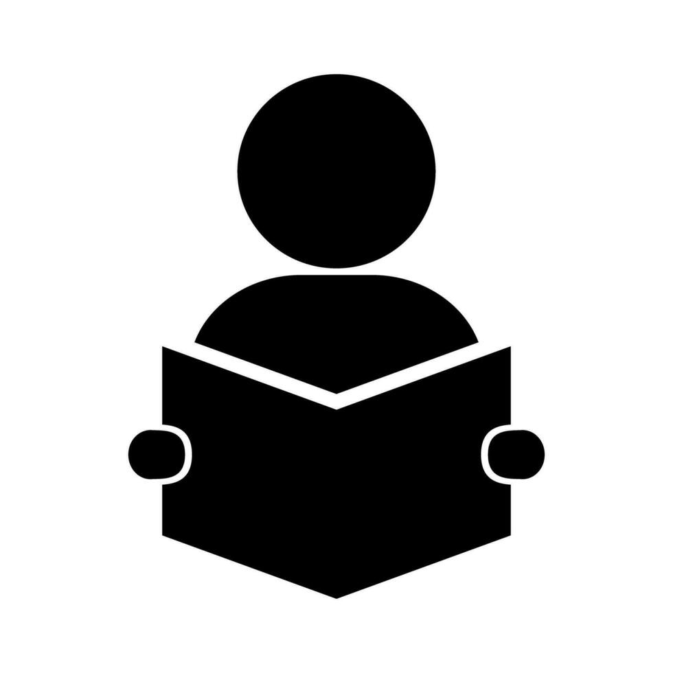 Reading silhouette icon. A person reading. Vector. vector