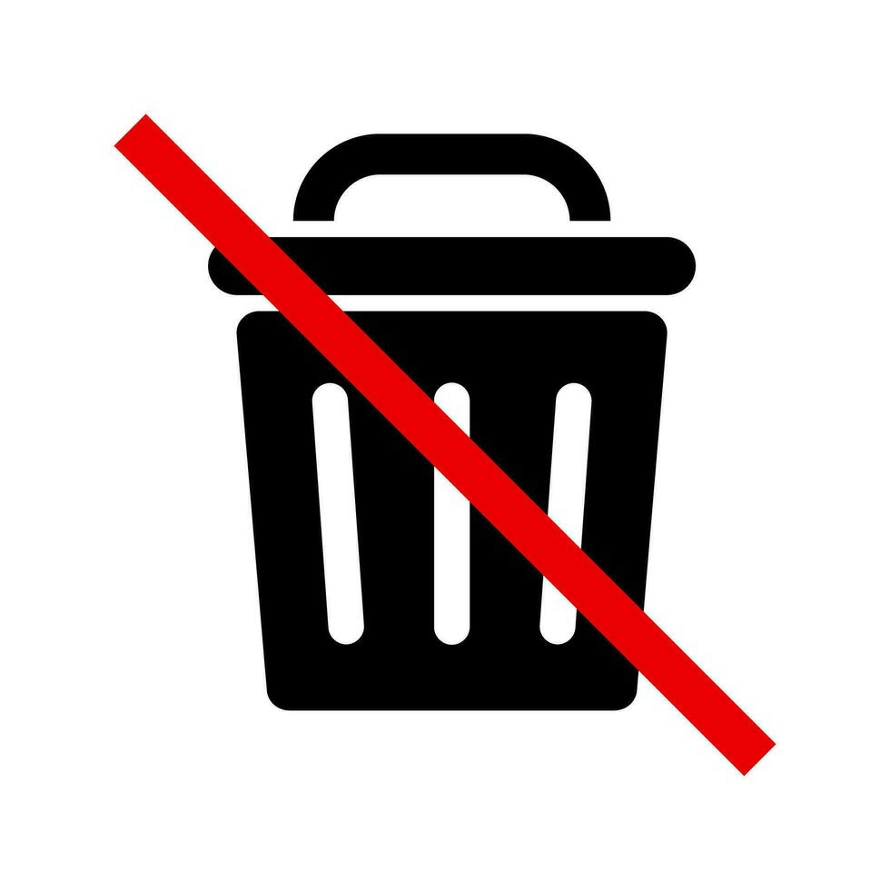 No trash can use. Do not throw trash in trash can. Vector. vector
