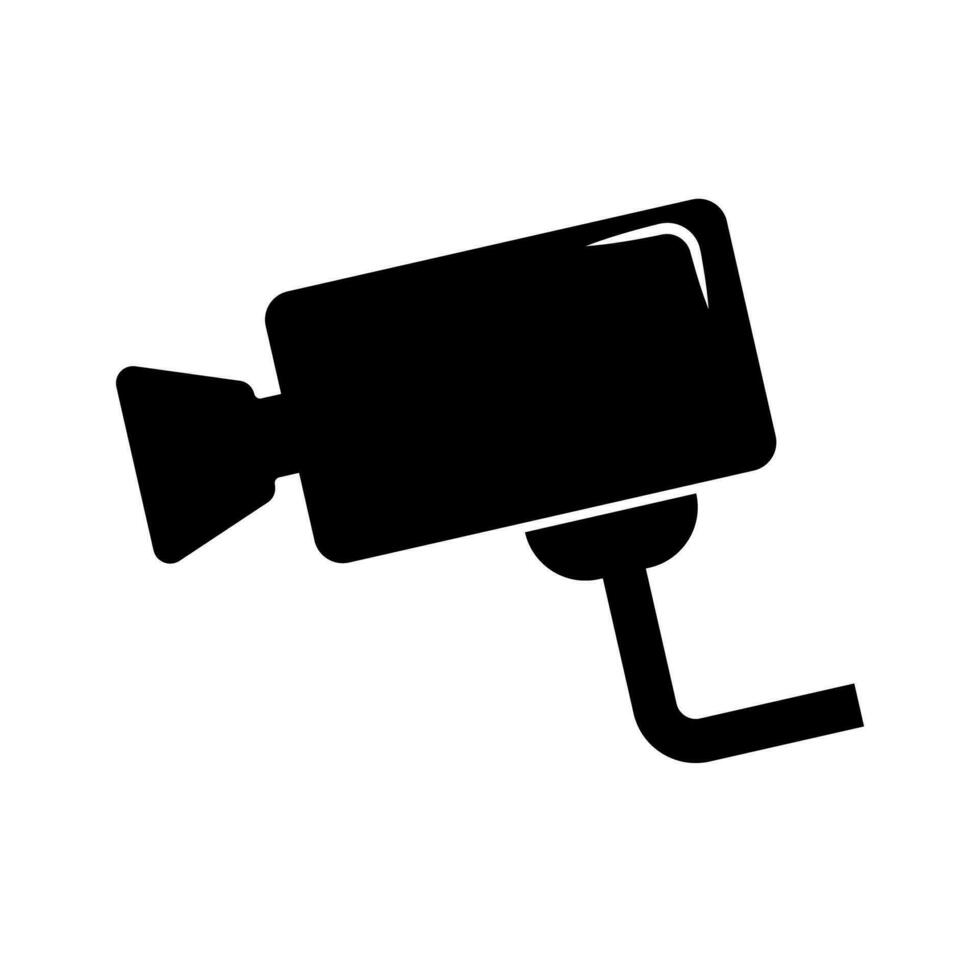 Glossy CCTV silhouette icon. Vector. vector