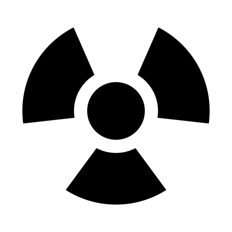 radioactivo peligro silueta icono. radiación. vector. vector