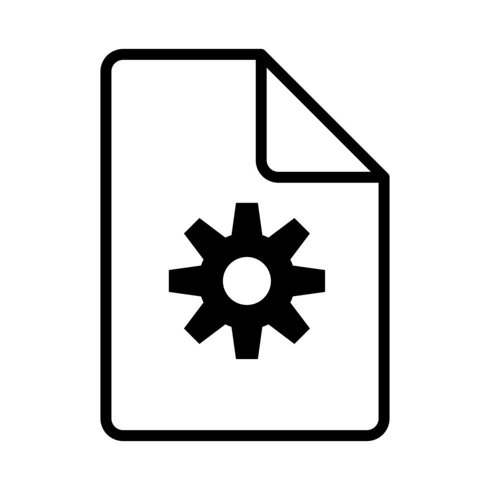 System configuration file icon. Gear file. Vector. vector