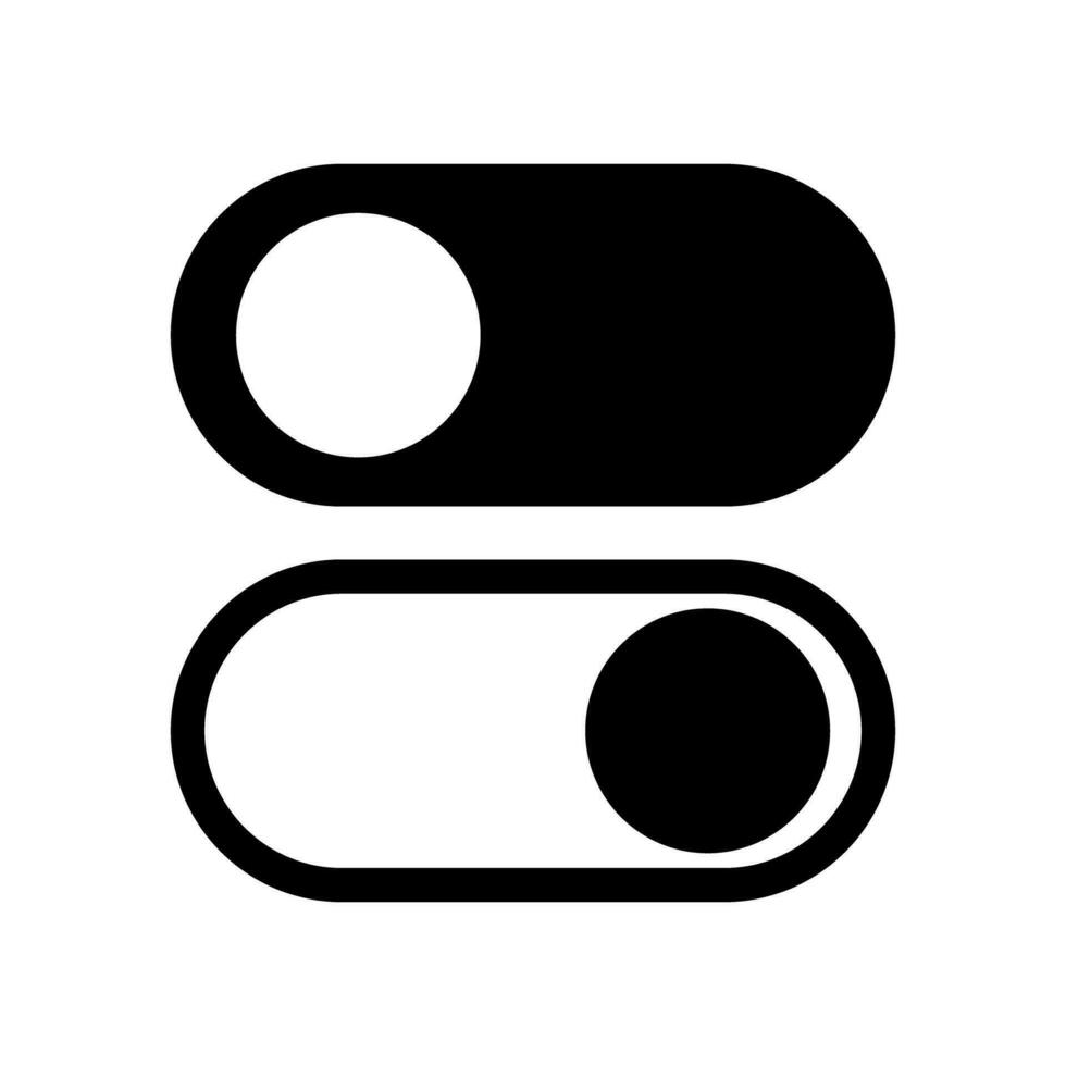 ON and OFF slider switch silhouette icon. Vector. vector