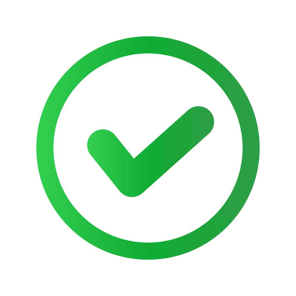 Round modern green gradation check box icon. Vector. vector