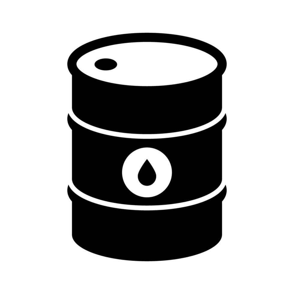 Liquid fuel drum silhouette icon. Fuel oil and paint. Vector. vector