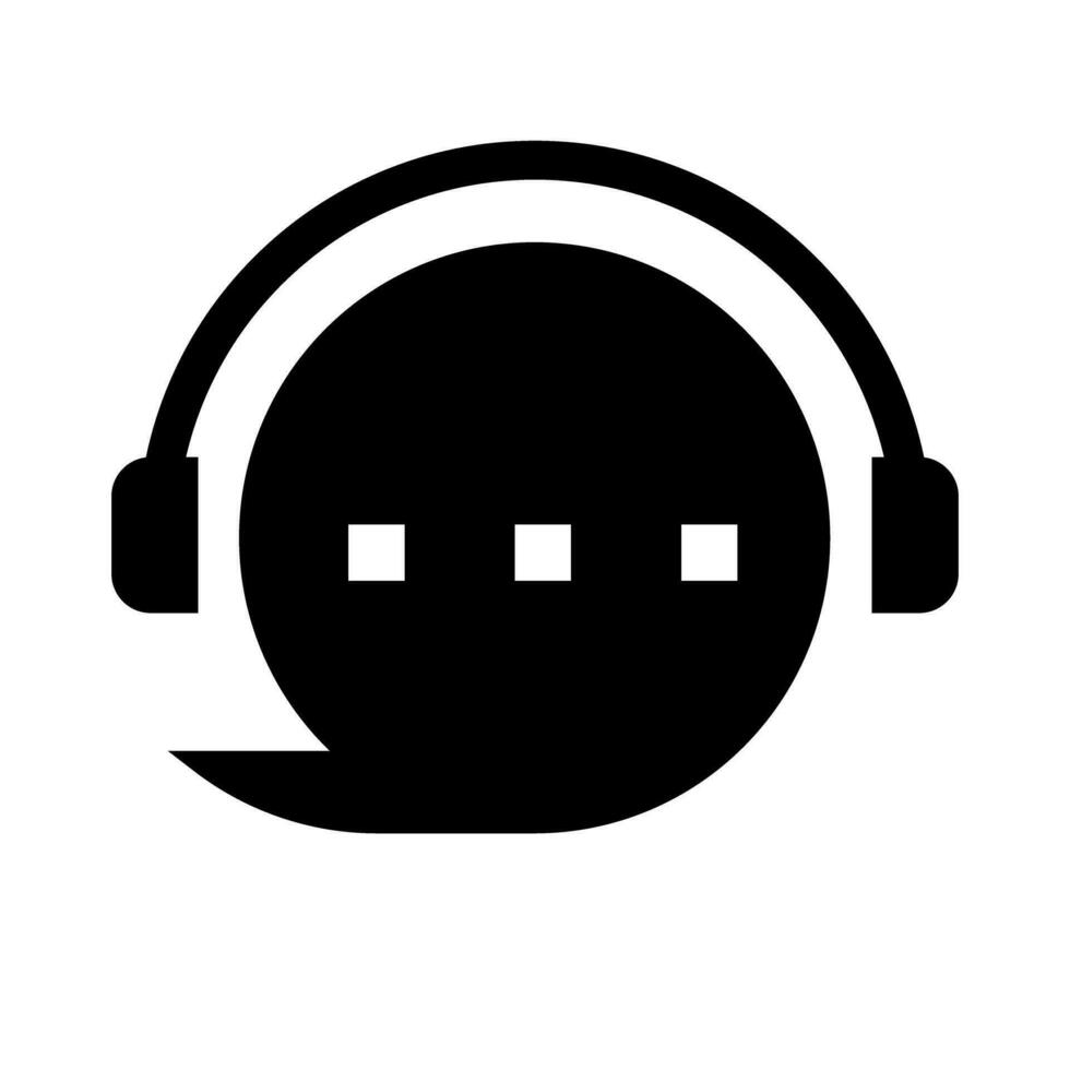 Customer support silhouette icon. Chatbot. Vector. vector