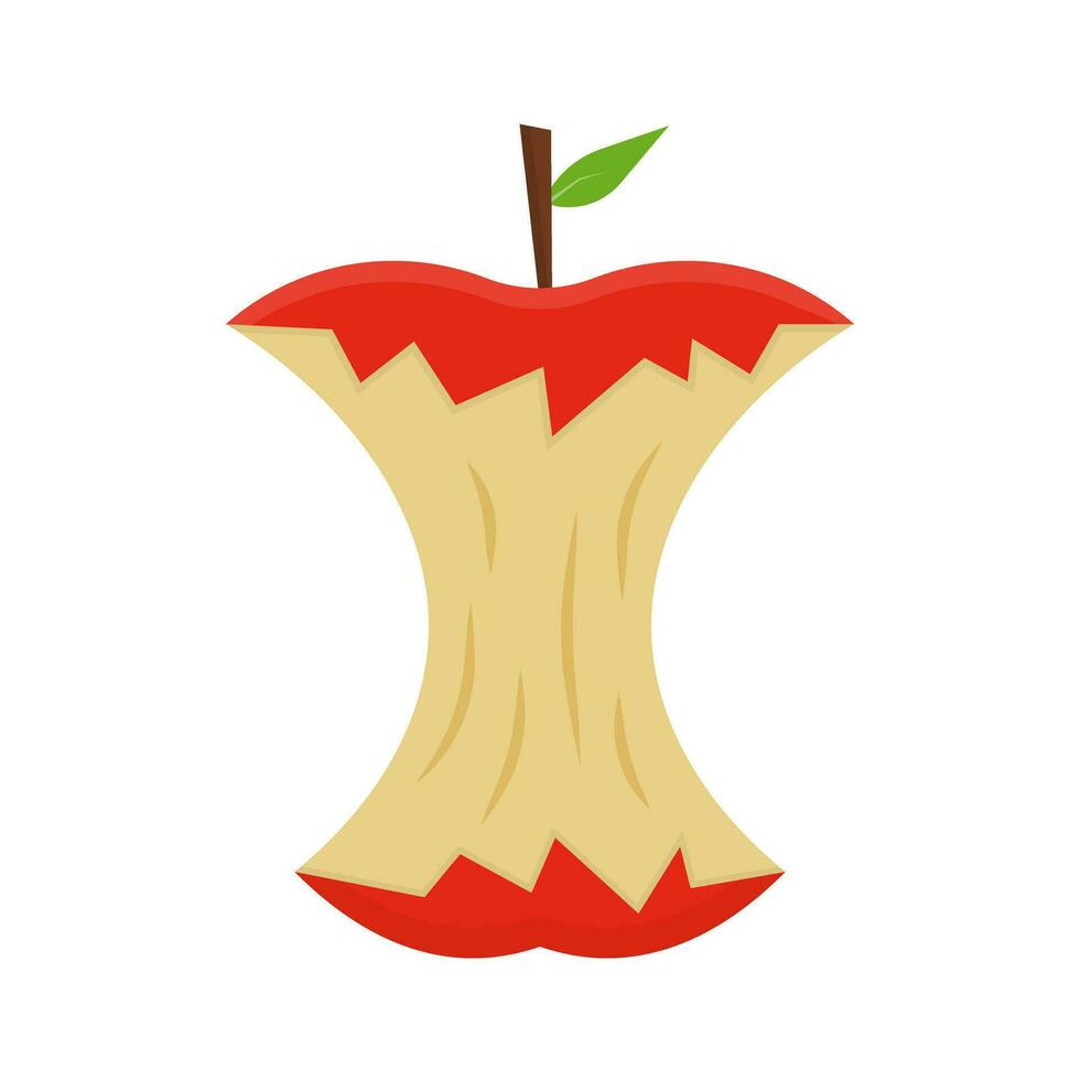 Apple food waste. Leftover food. Vector. vector