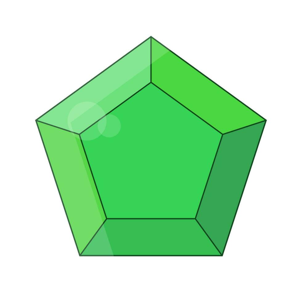 Green gem icon. Gemstone. Vector. vector