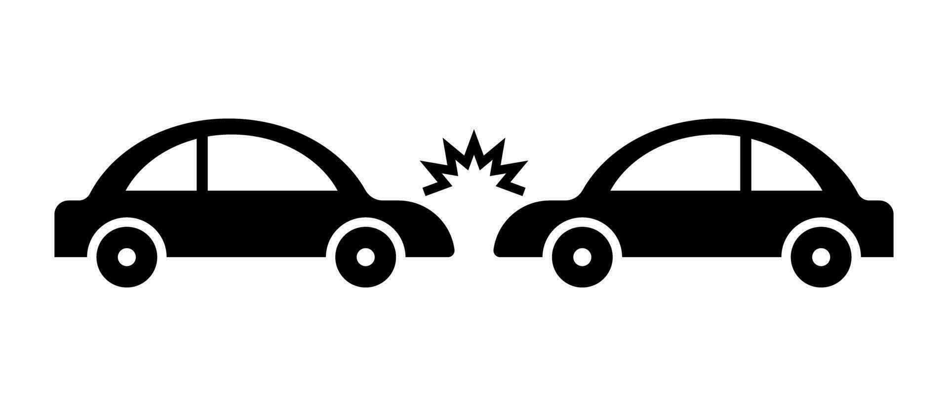 Car crash silhouette icon. Traffic accident. Vector. vector