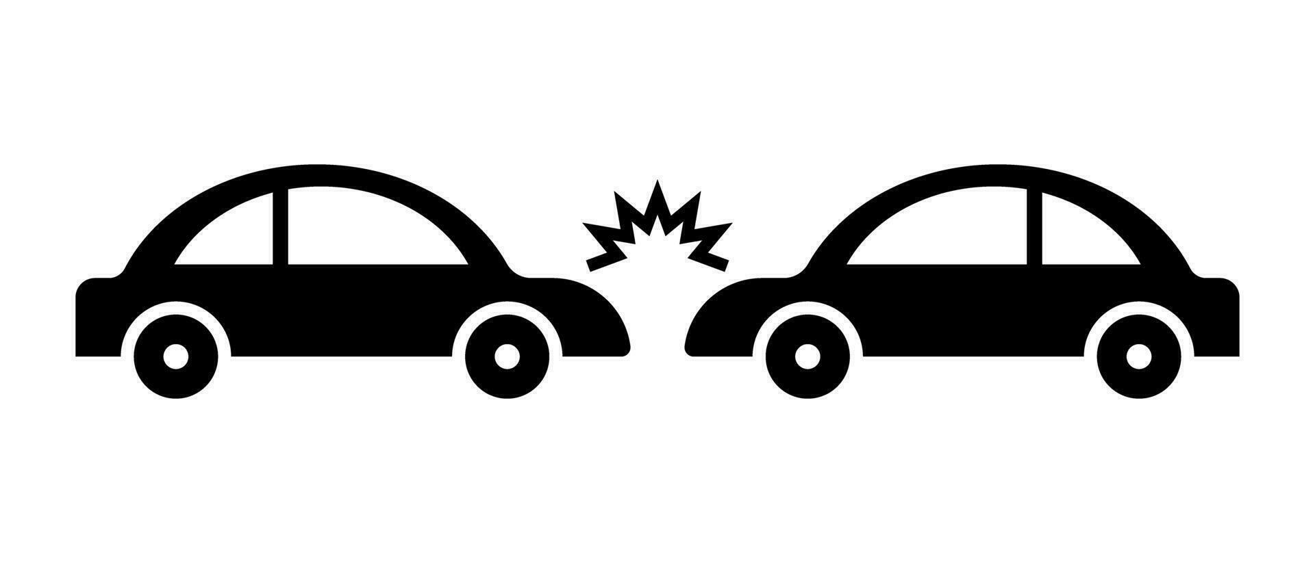 Car crash silhouette icon. Traffic accident. Vector. vector