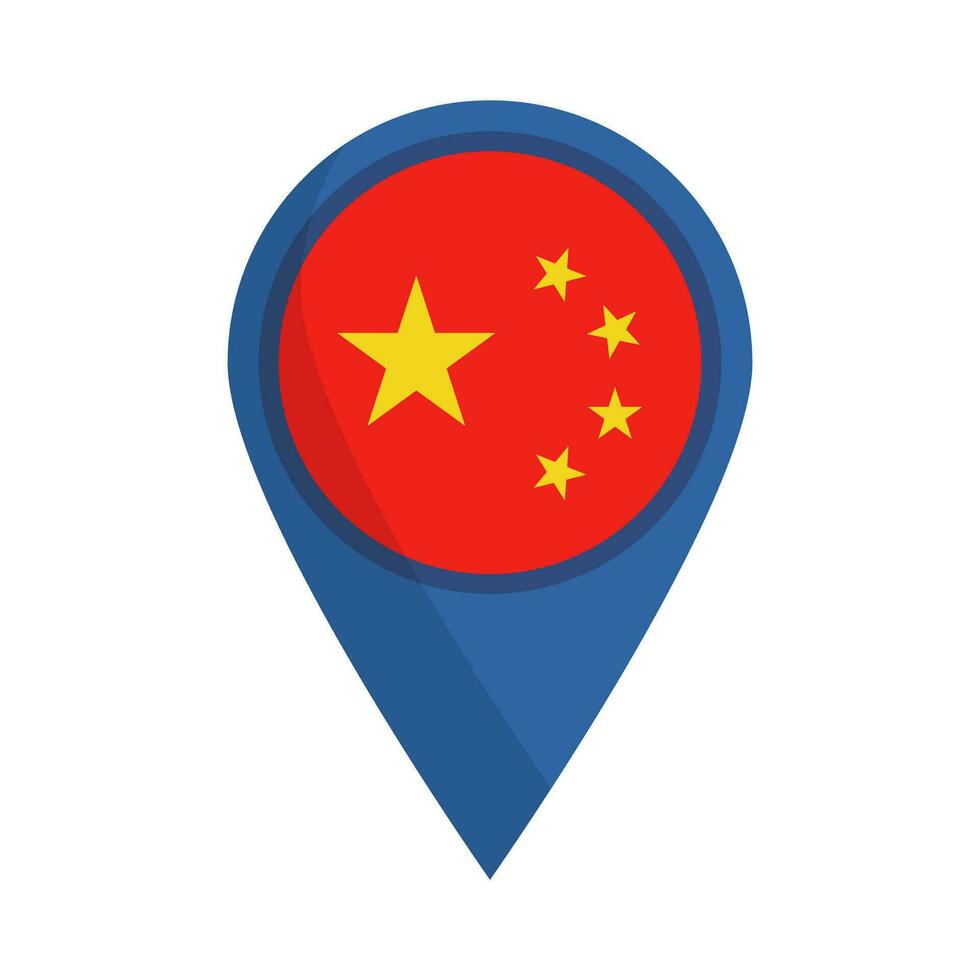 China flag map pin. China travel. Vector. vector