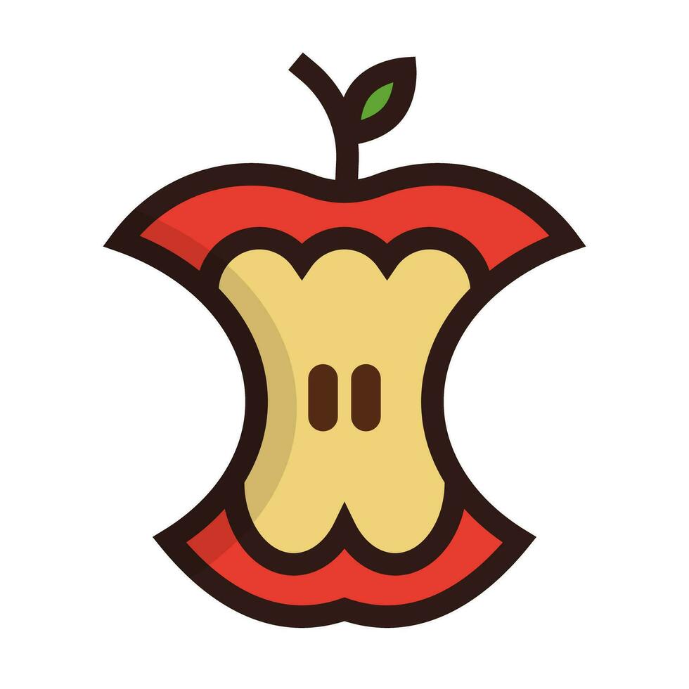 Apple waste icon. Apple core. Vector. vector