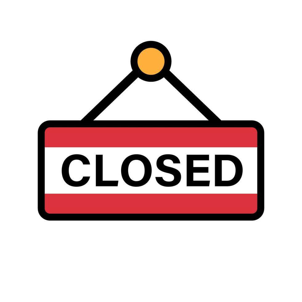 Flat design shop CLOSED sign vector