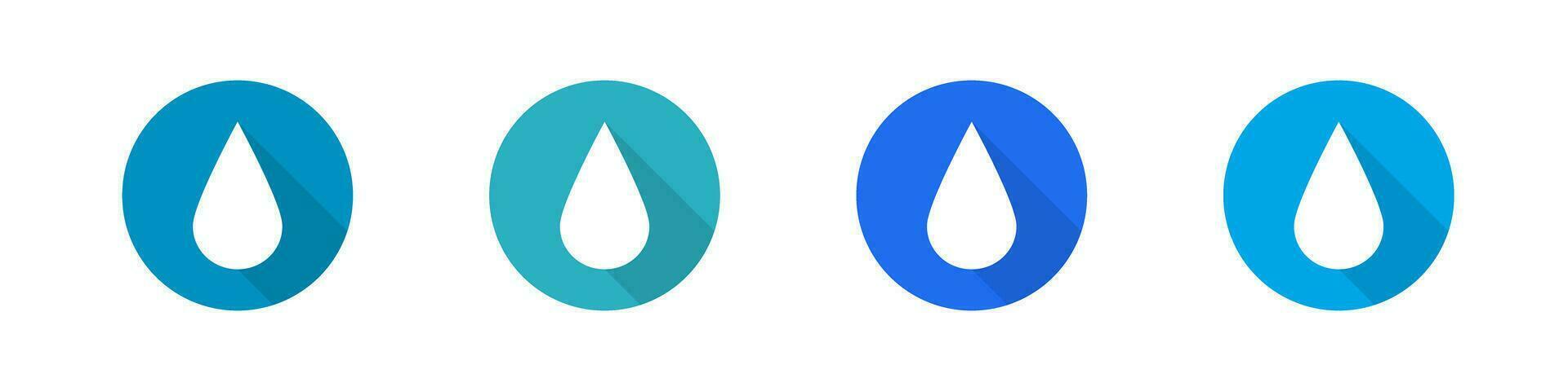 Water drop icon set with shadow. Vector. vector