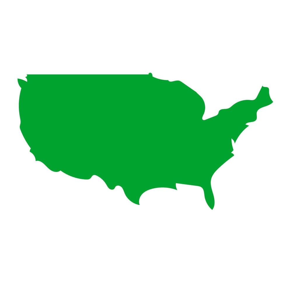 Green United States Map Icon. Vector. vector