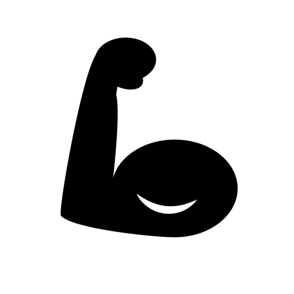 Muscle silhouette icon with biceps. Arm muscles. vector. vector