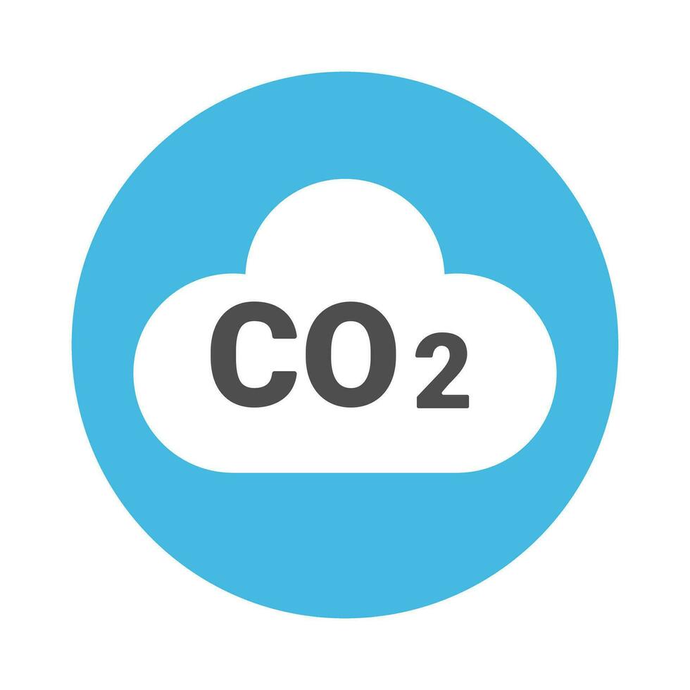 Round CO2 icon. Carbon dioxide. Vector. vector