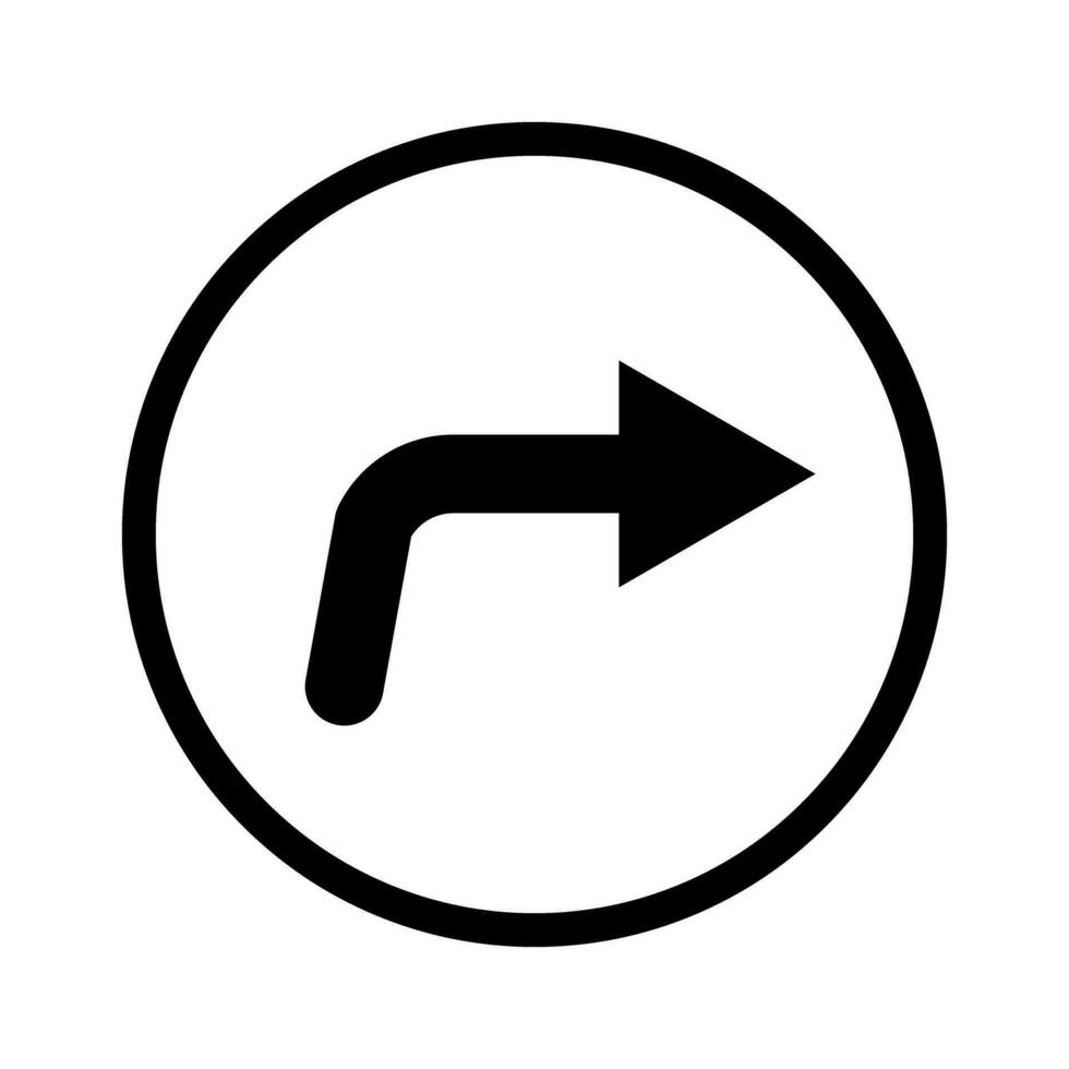 Round right turn arrow icon. Vector. vector