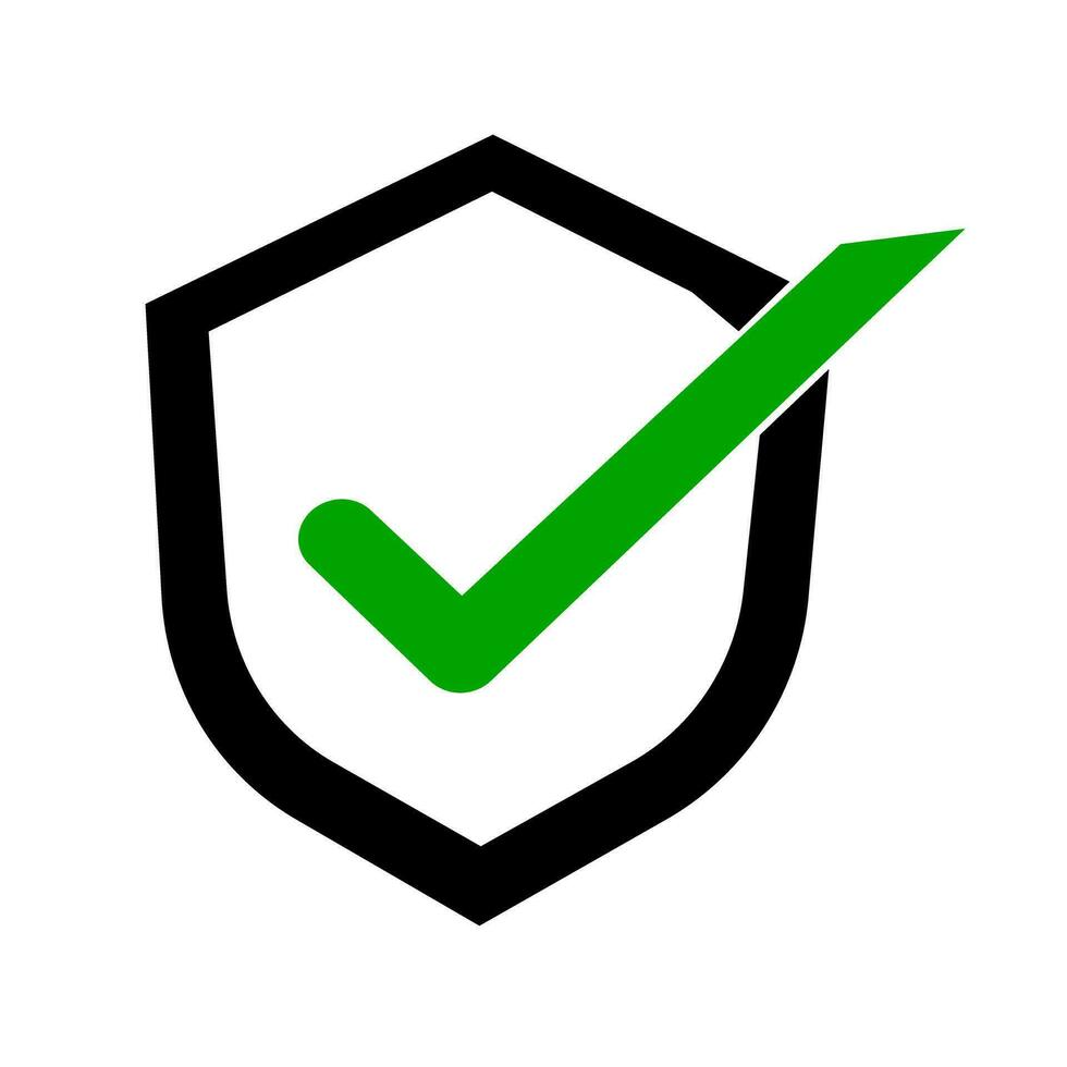 marca de verificación proteger icono. seguridad y autenticación. vector. vector