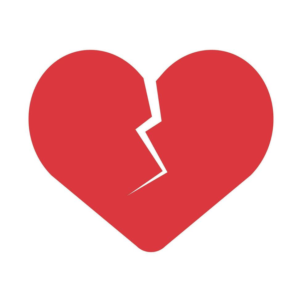 Broken heart icon. Love lost or divorce symbol. Vector. vector