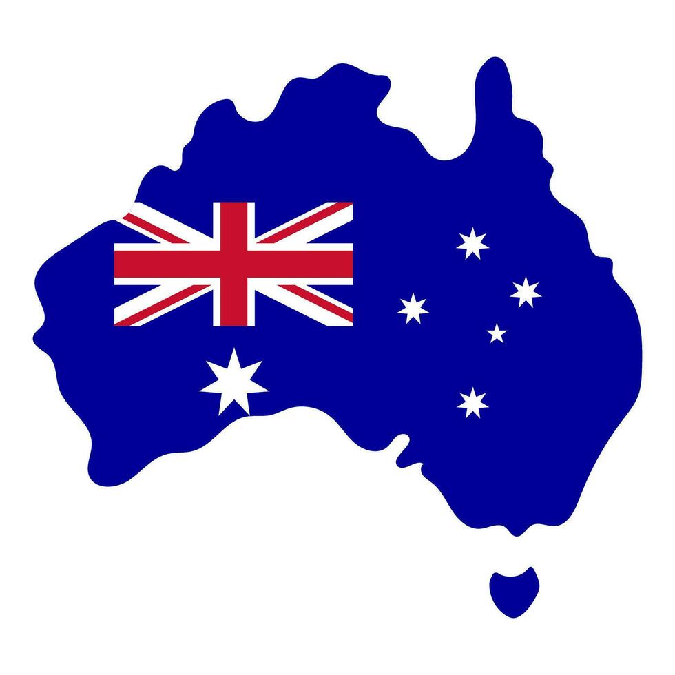 Australian flag map icon. Continent of Australia flag map. Vector. vector