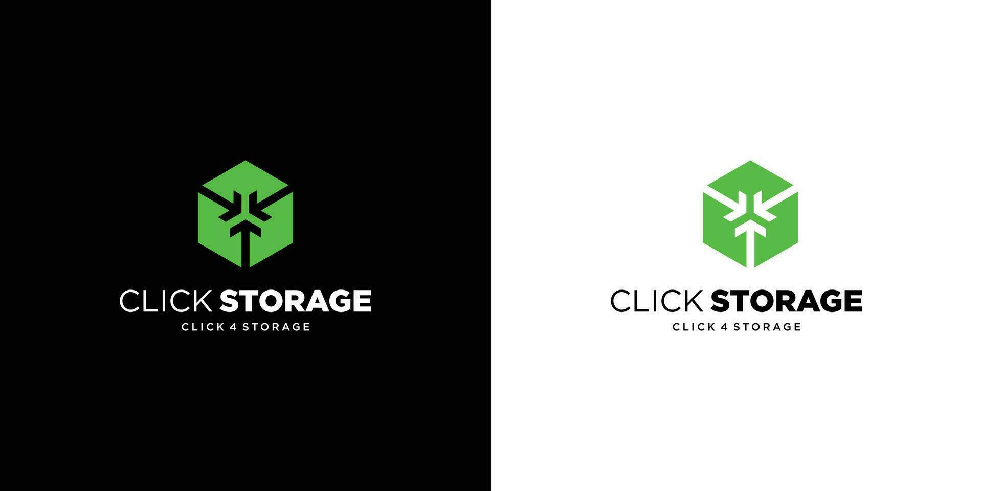 Unique and modern storage click logo design vector