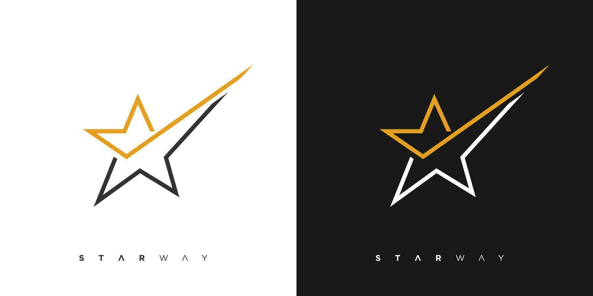 Unique and modern star way logo design vector