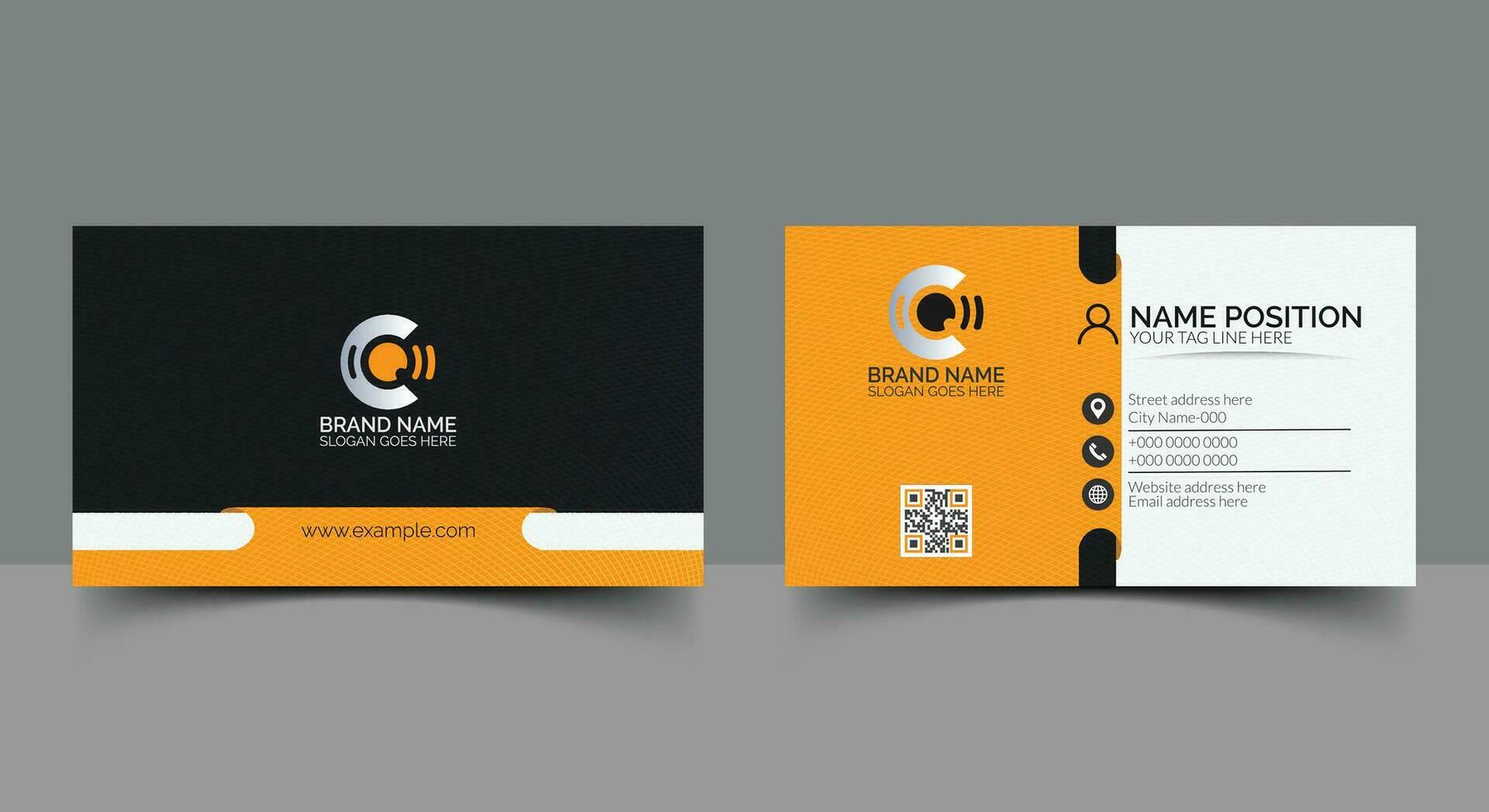 Stylish and unique professional business card template, visiting card, business card template with gradient color design and mockup vector