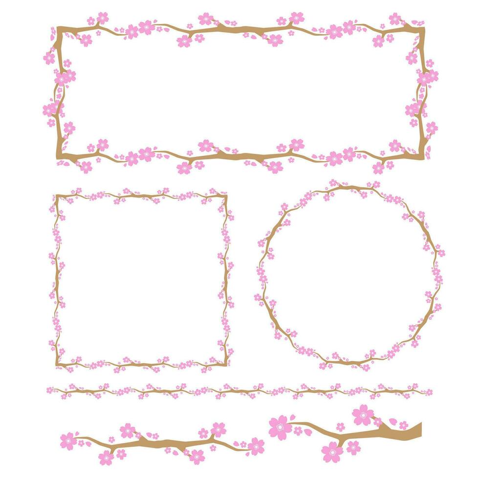 The Sakura blossom boarder line for decor vector