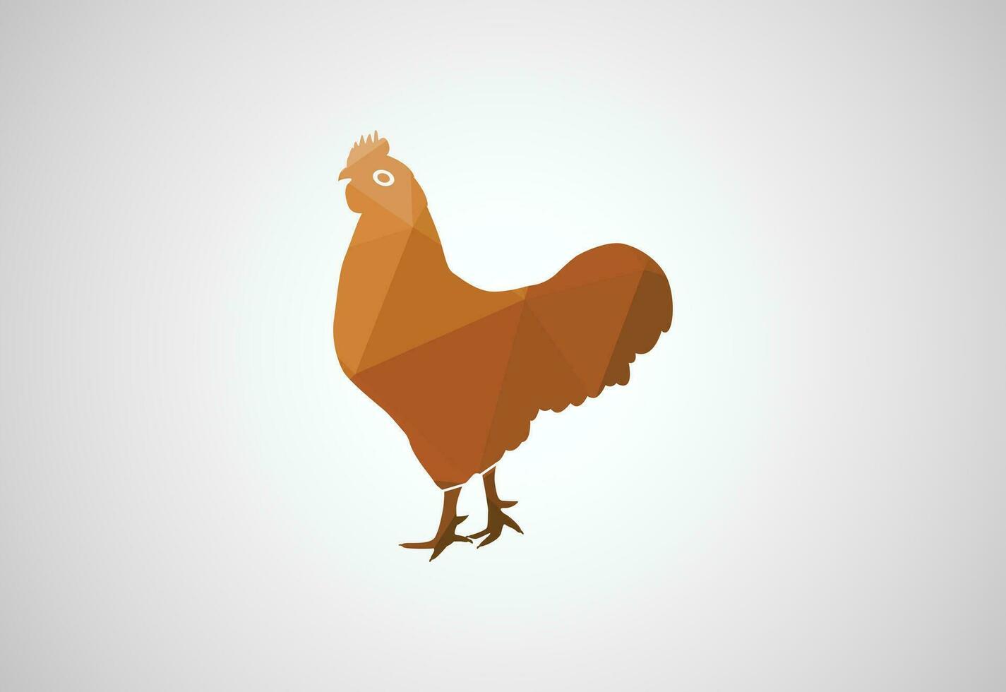 Low Poly and Chicken vector logo design. Farm, hen, fowl icon, Vector design concept