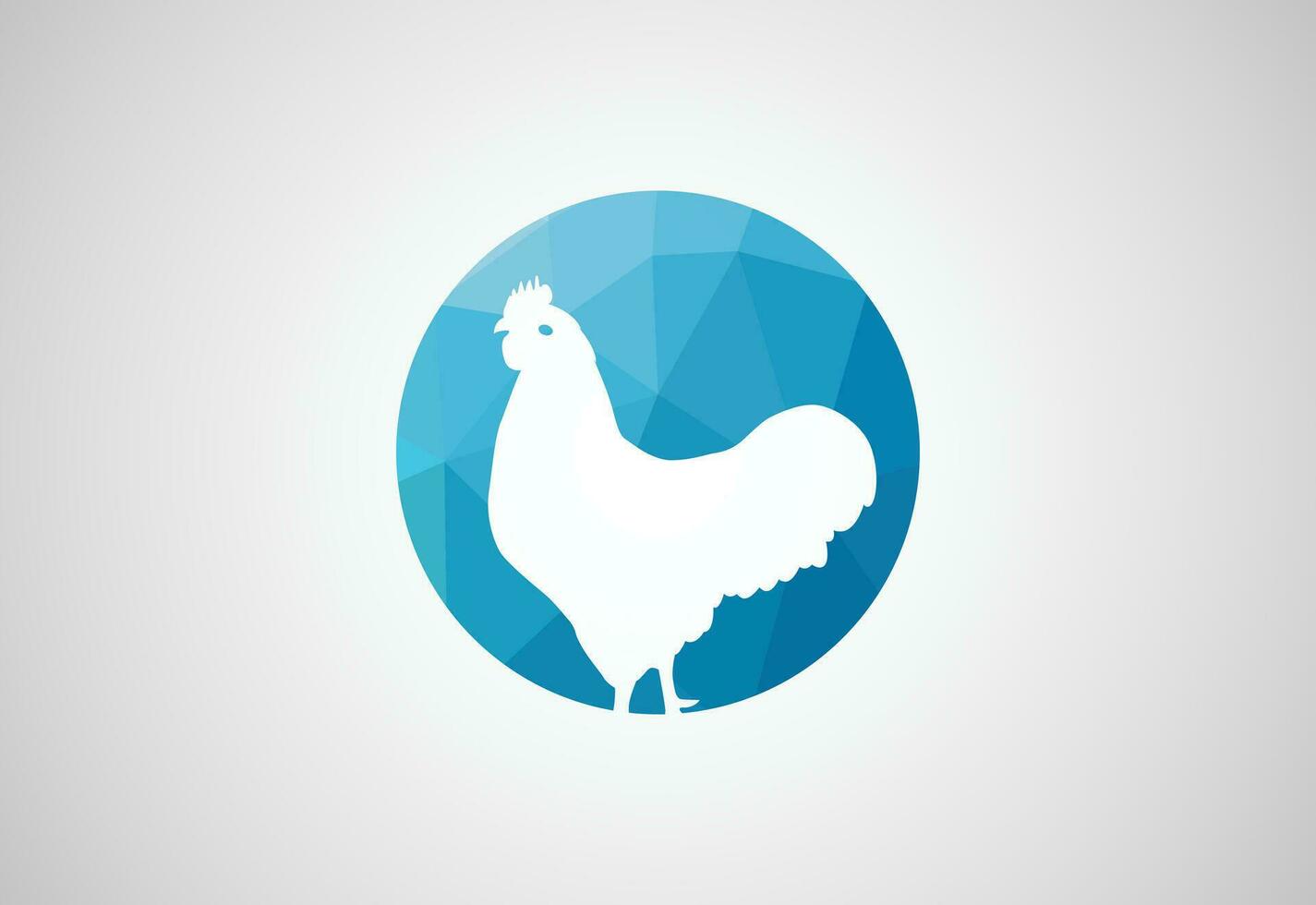 Low Poly and Chicken vector logo design. Farm, hen, fowl icon, Vector design concept