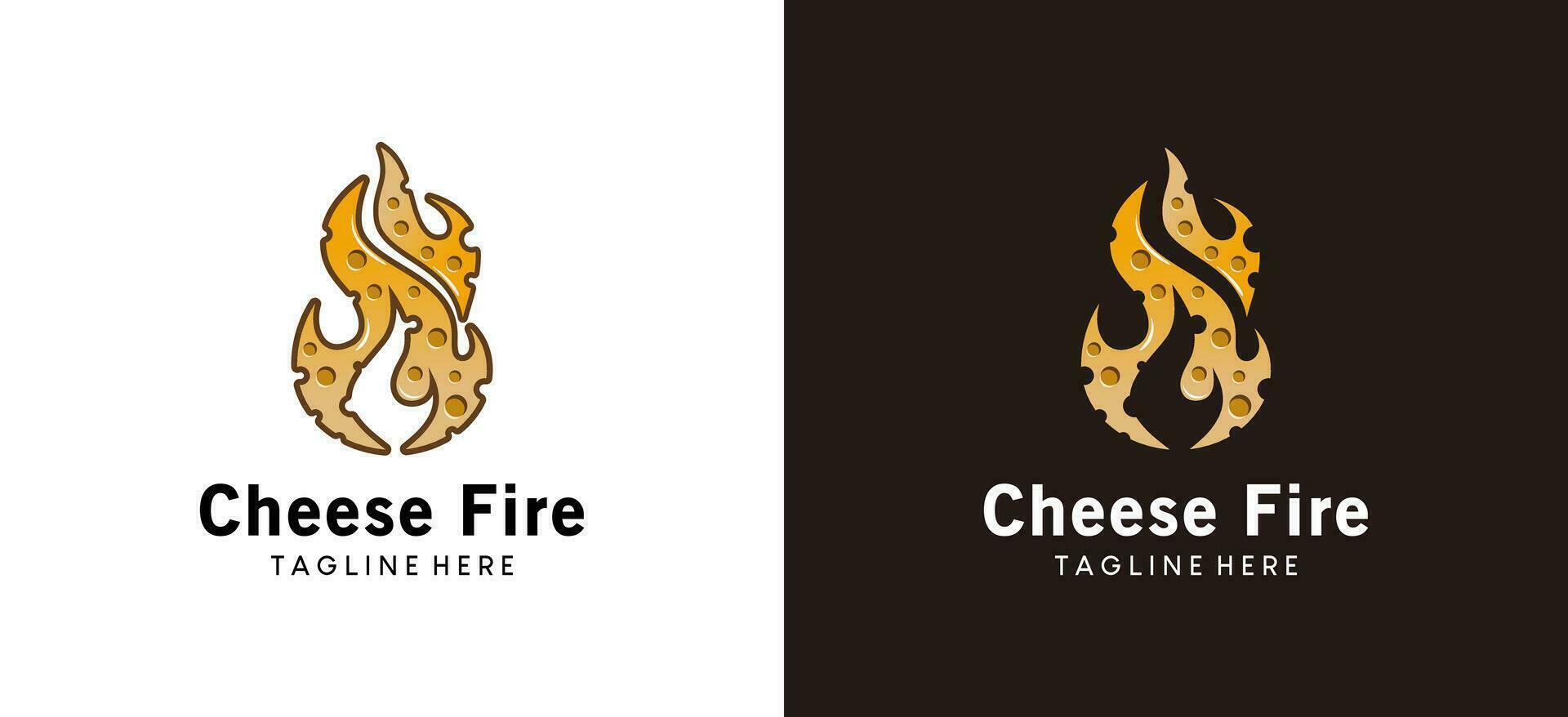 Creative abstract modern flame cheese logo design vector