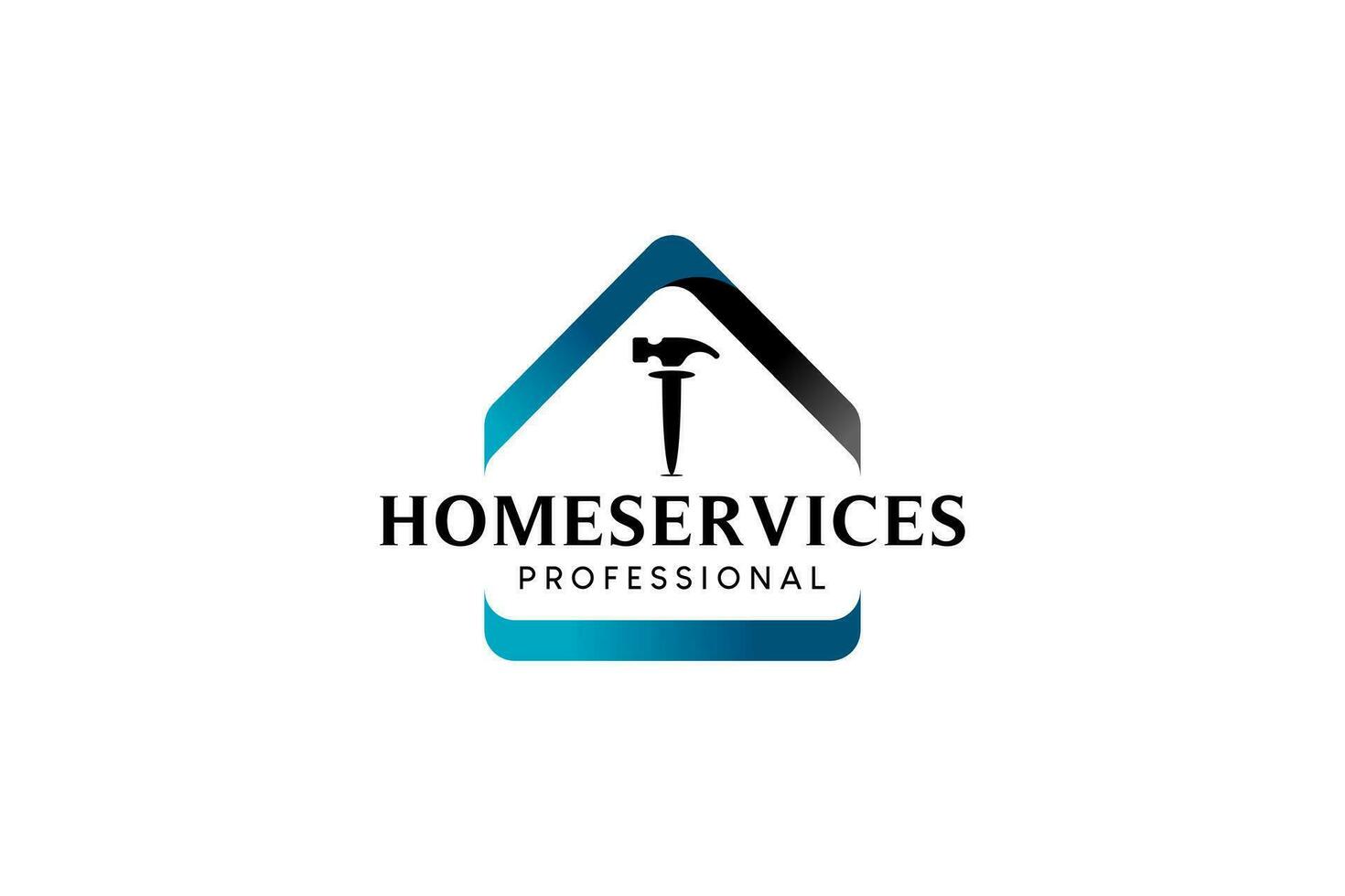 Home service vector logo template, home service and repair logo design, house roof