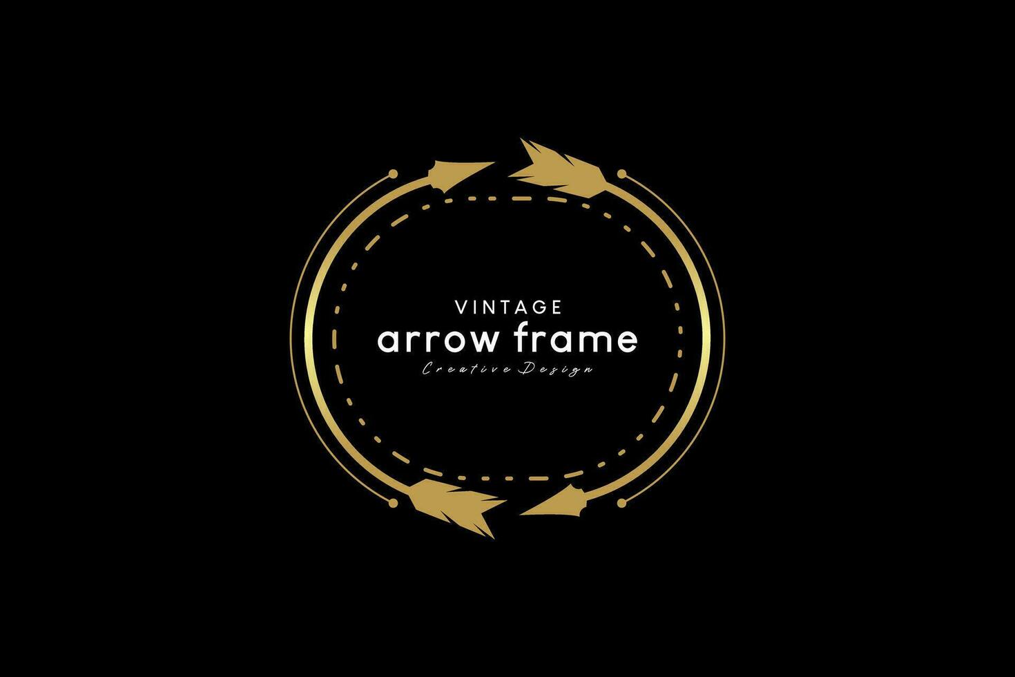 Arrow circle frame logo, Luxury arrow frame template for badge, label, logo and branding business design vector