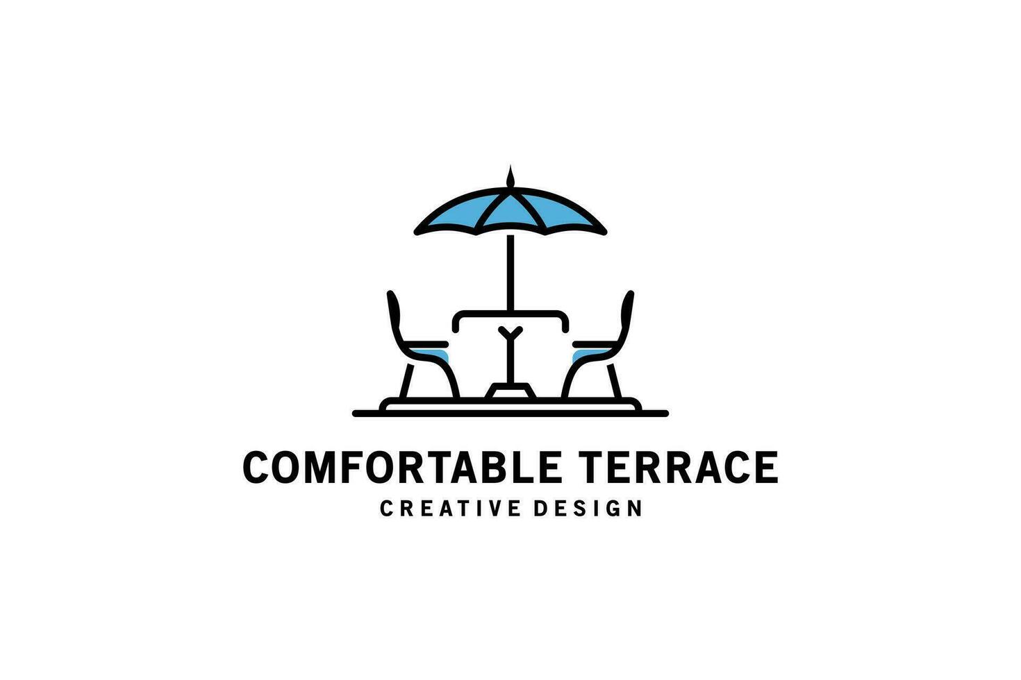 Creative modern terrace cafe symbol vector illustration design