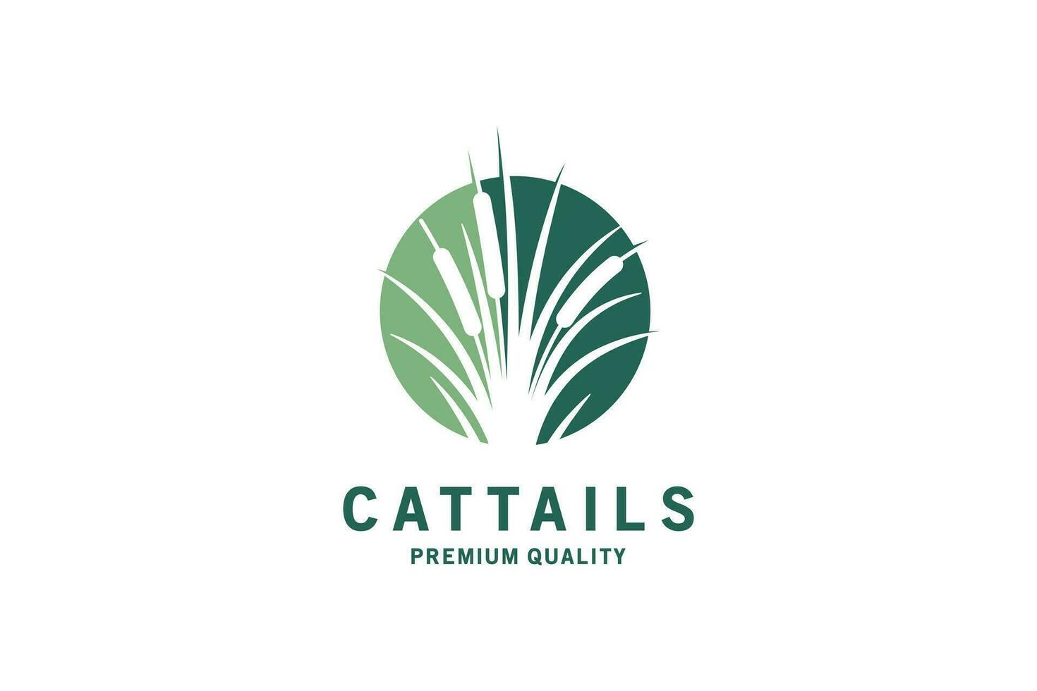 Cattail icon logo design with simple modern abstract negative space vector