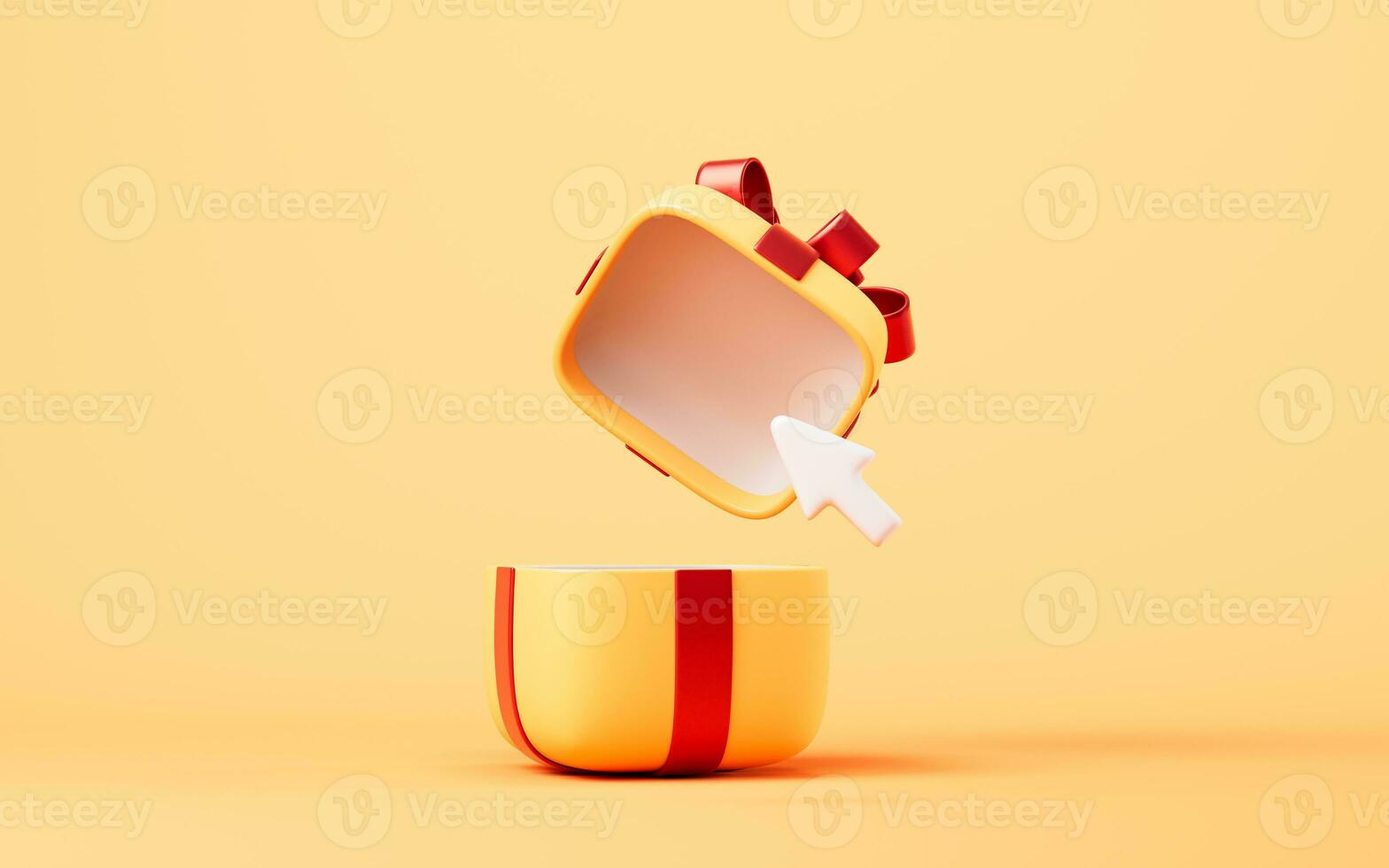 Cartoon gift box, festival elements, 3d rendering. photo