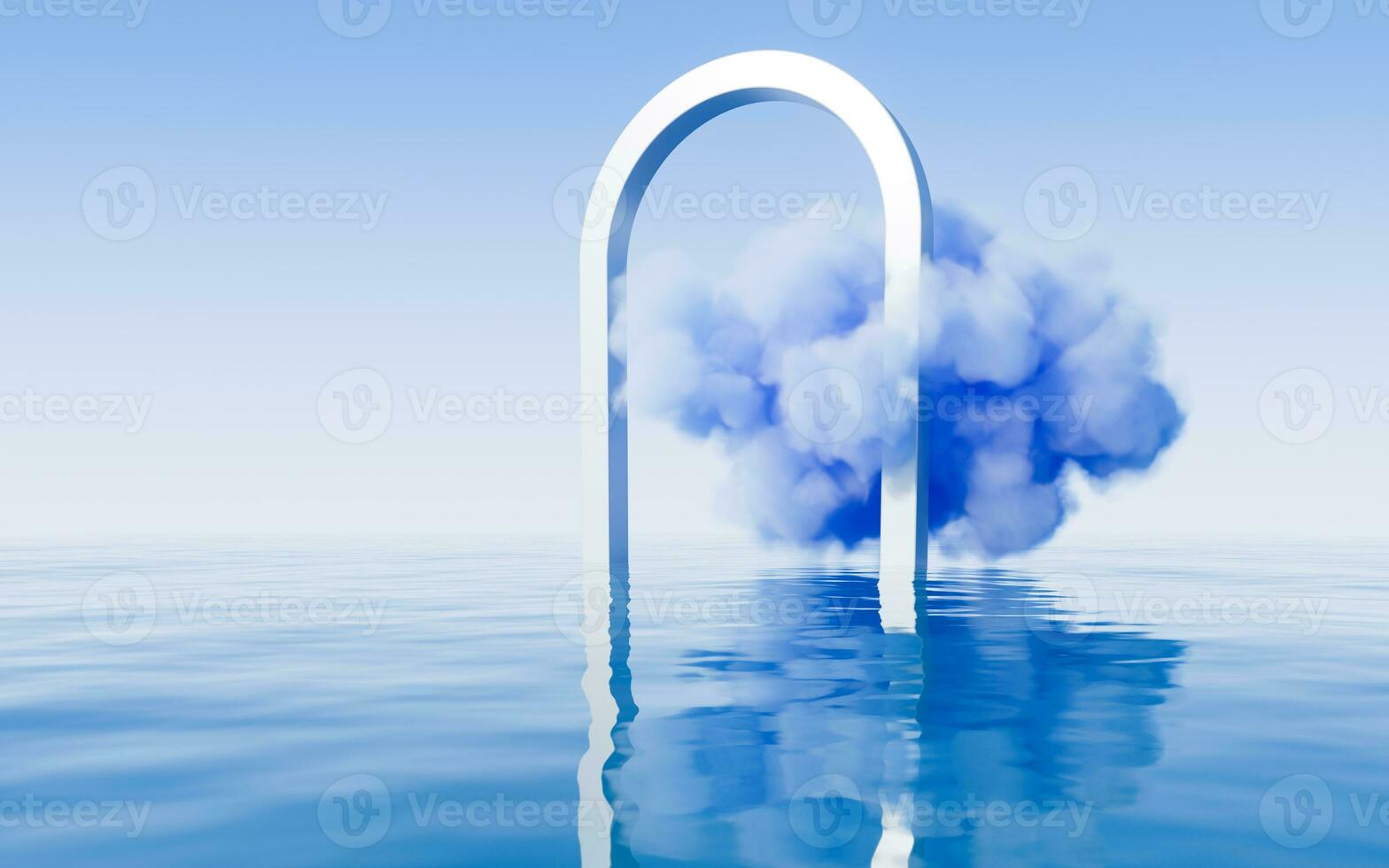 Cloud and water surface, 3d rendering. photo