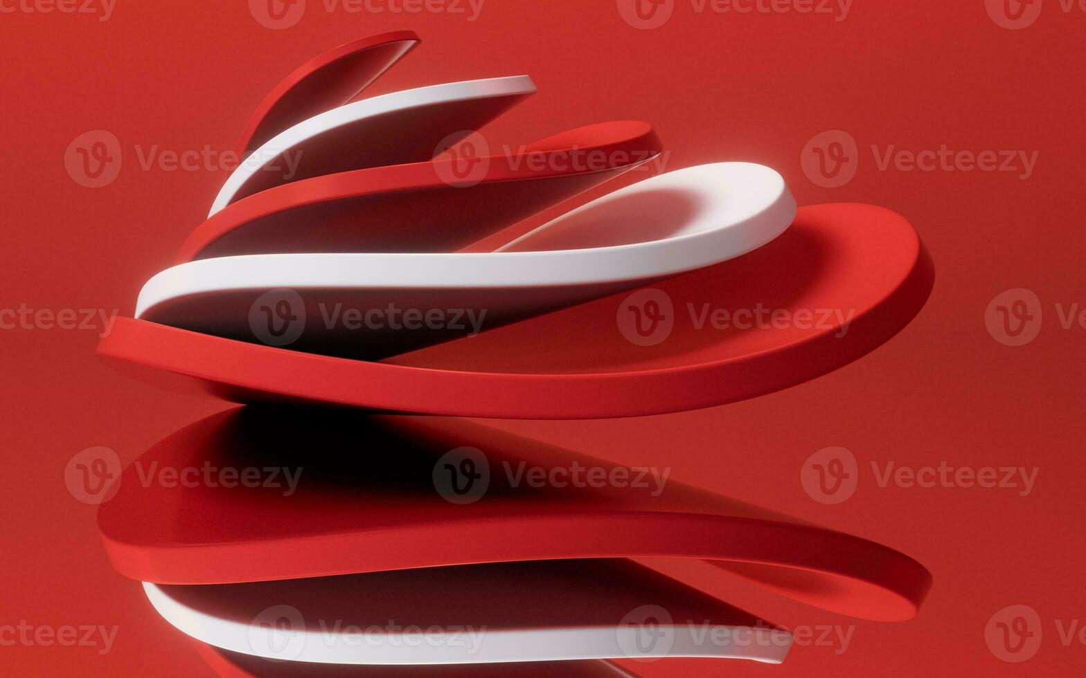 Abstract red curve geometry background, 3d rendering. photo