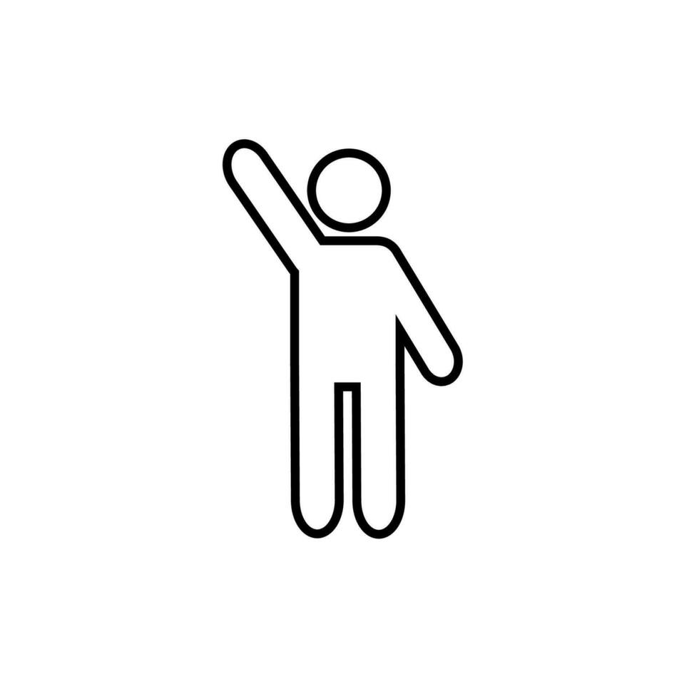 Hand up human icon vector for website, banner, digital. Concept of participating, journalist, answering, business finance buying. flat design isolated