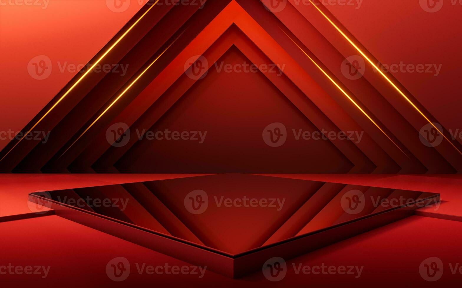 Red luxurious stage background, 3d rendering. photo