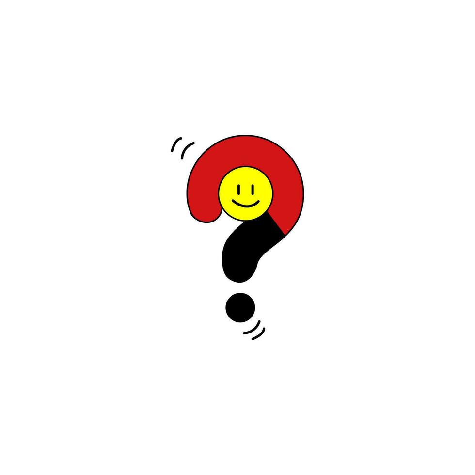 Question mark logo symbol vector illustration in black and white color combination style for sticker, icon, logo, tattoo and advertisement