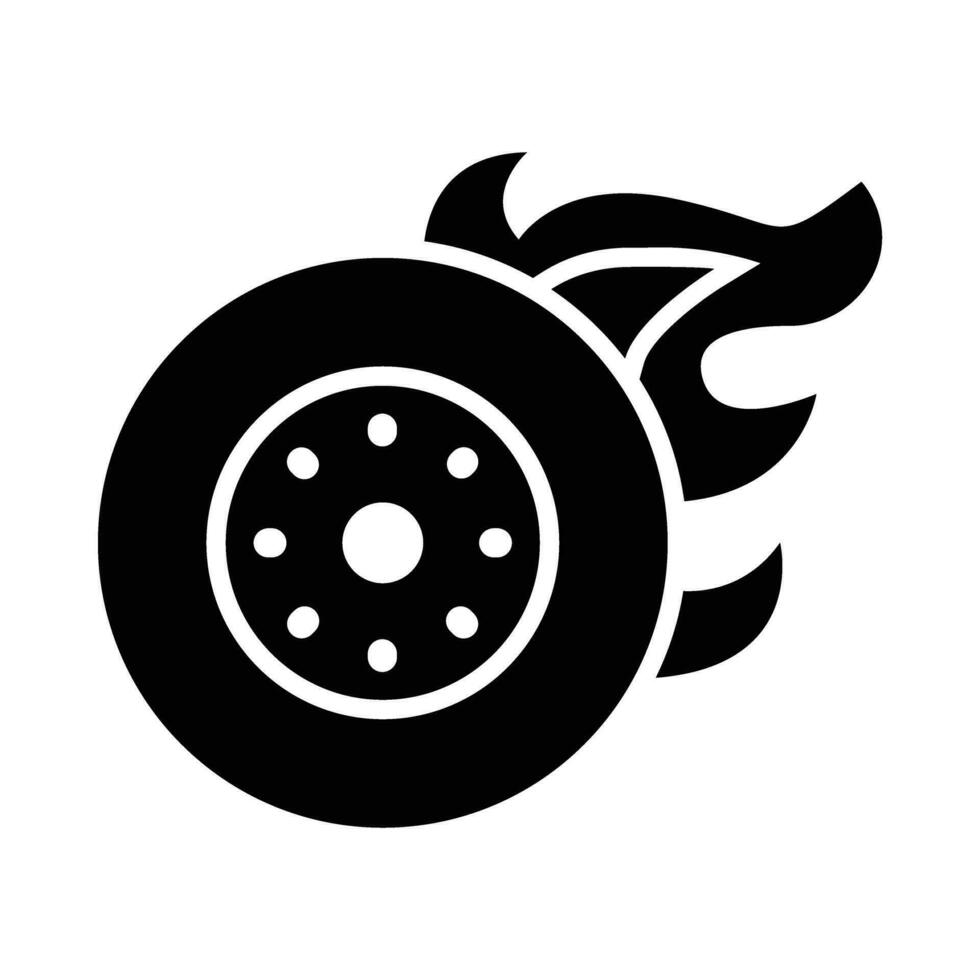 Fire Wheel Vector Glyph Icon For Personal And Commercial Use.